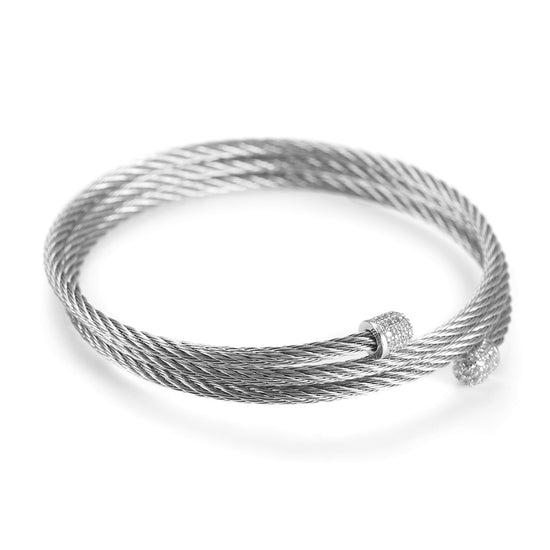 Cable layered bracelet-NSB1604ST