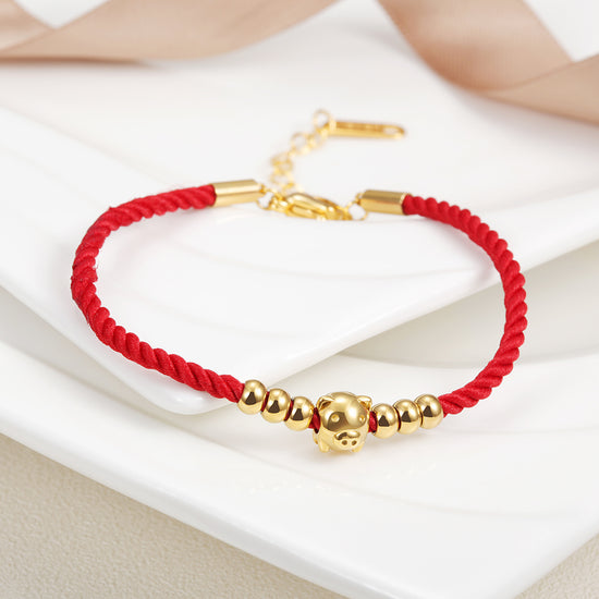 Red cable pig bracelet-NSB1613STGC