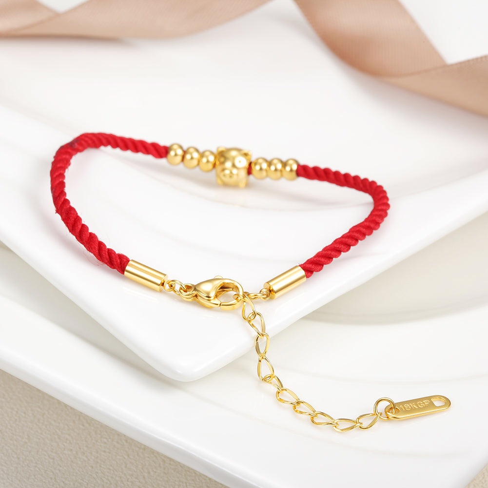 Red cable pig bracelet-NSB1613STGC