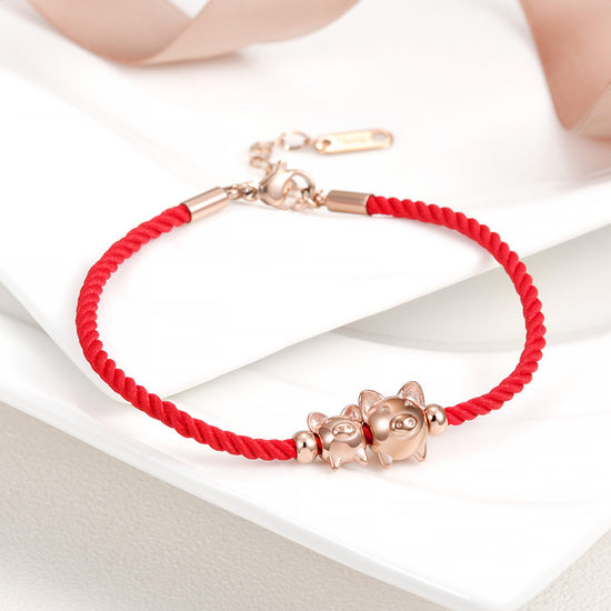 Two Little Pig Red Bracelets-NSB1614STRG