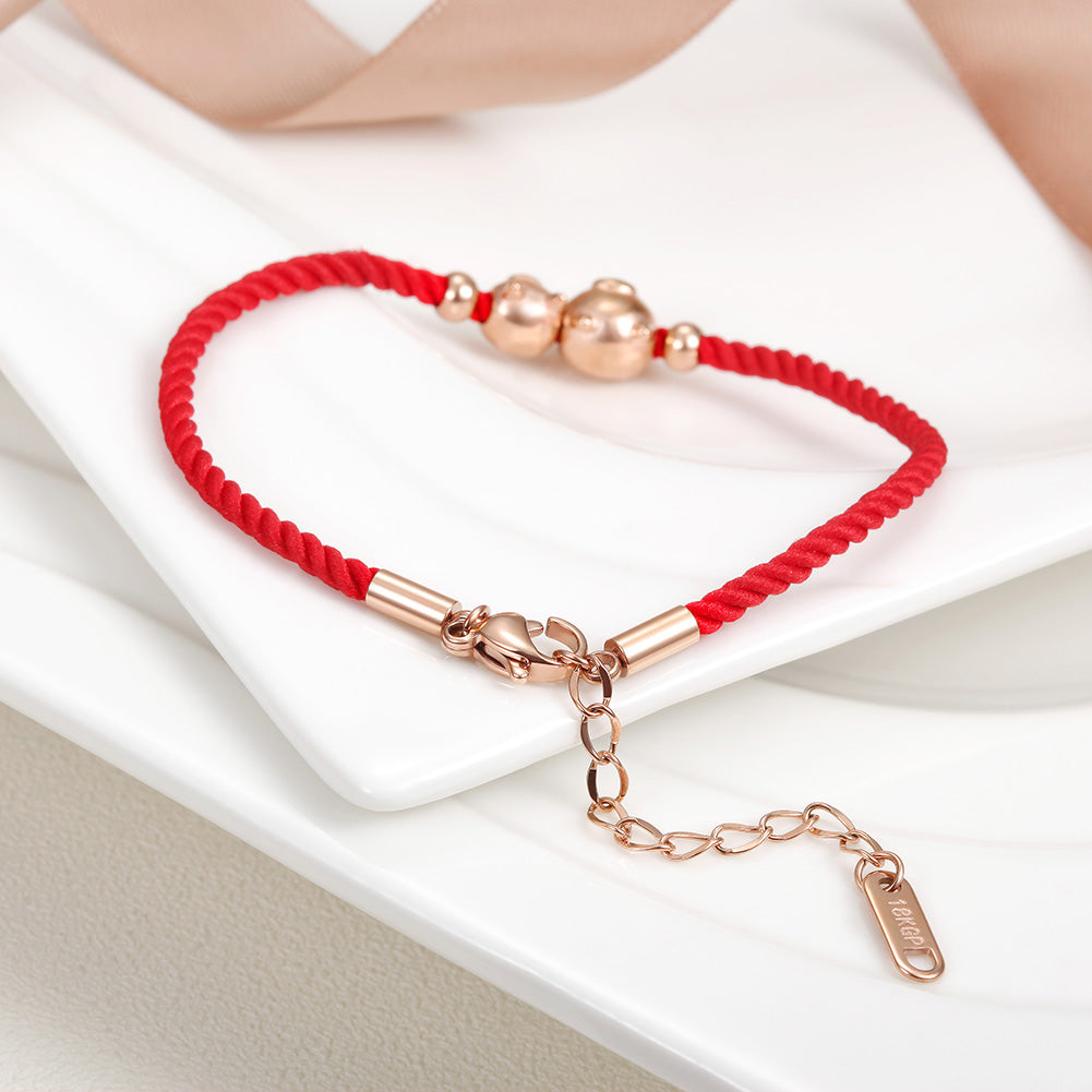 Two Little Pig Red Bracelets-NSB1614STRG