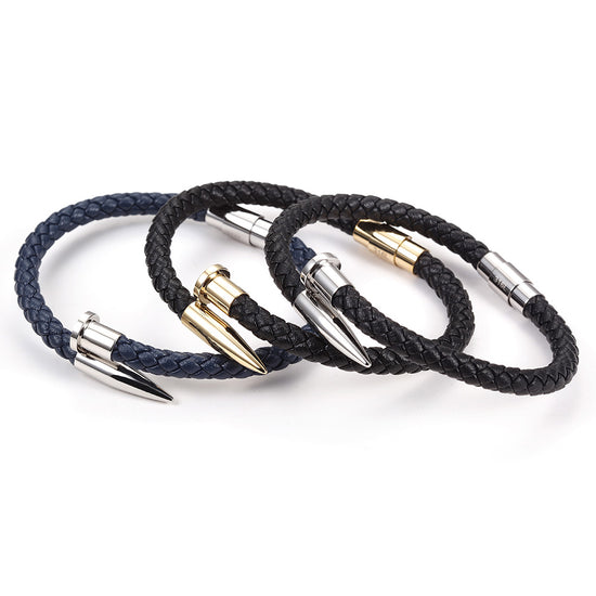 Black rope pointed bracelet-NSB1619ST