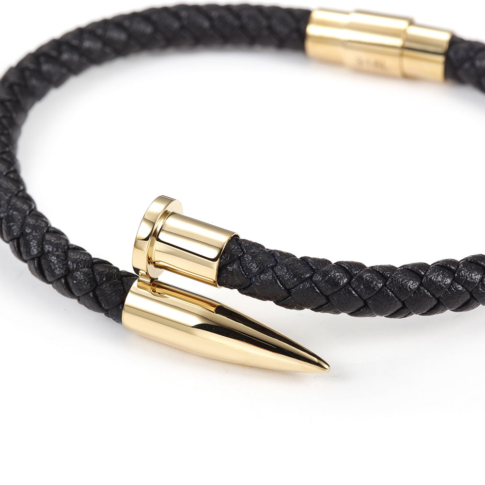 Black rope pointed bracelet-NSB1619ST