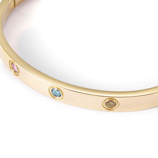 Round colored zircon bracelet-NSB1622ST