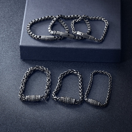 Black chain bracelet-NSB1628ST