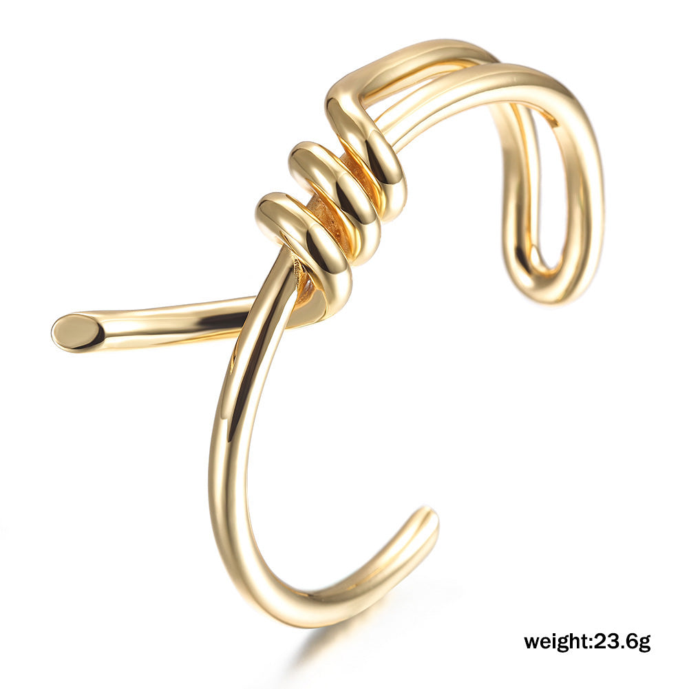 Golden Twisted Creative Bracelet-NSB1656ST