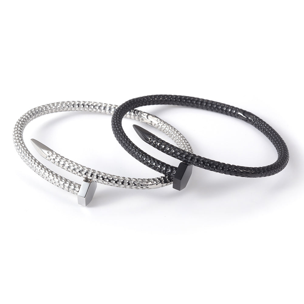 Circular spiral nail bracelet-NSB1677STM