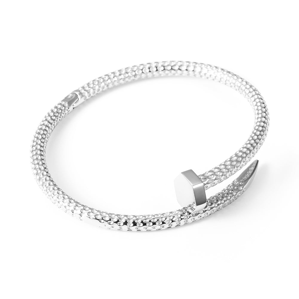 Circular spiral nail bracelet-NSB1677STM