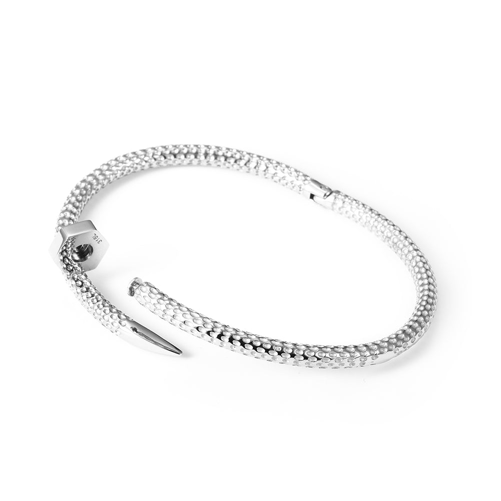 Circular spiral nail bracelet-NSB1677STM