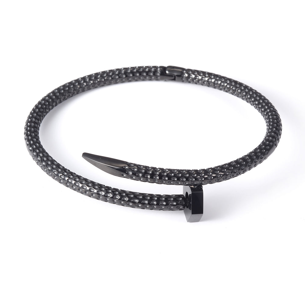 Circular spiral nail bracelet-NSB1677STM