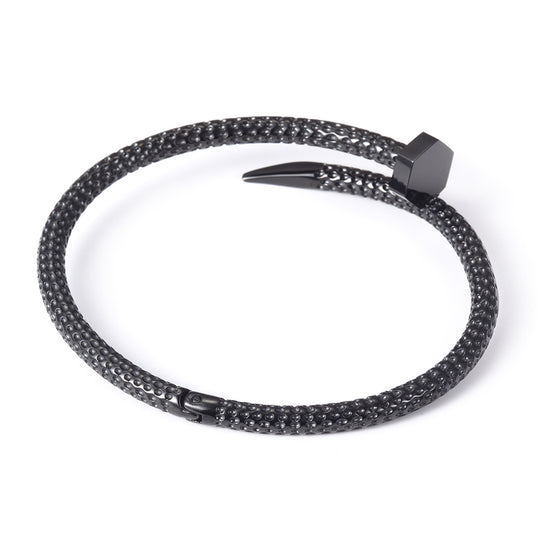 Circular spiral nail bracelet-NSB1677STM