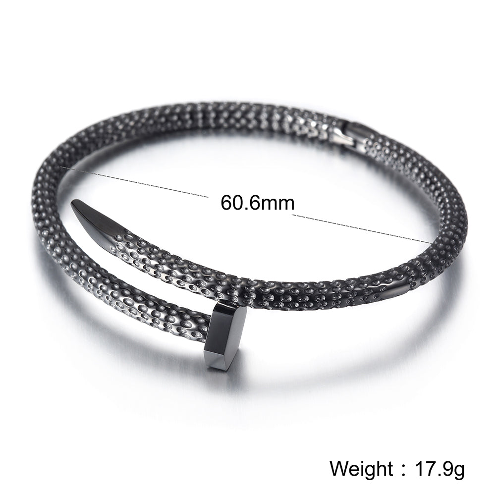 Circular spiral nail bracelet-NSB1677STM