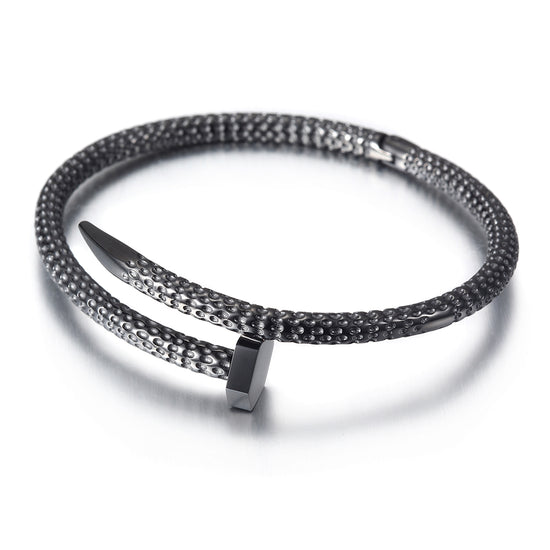 Circular spiral nail bracelet-NSB1677STM