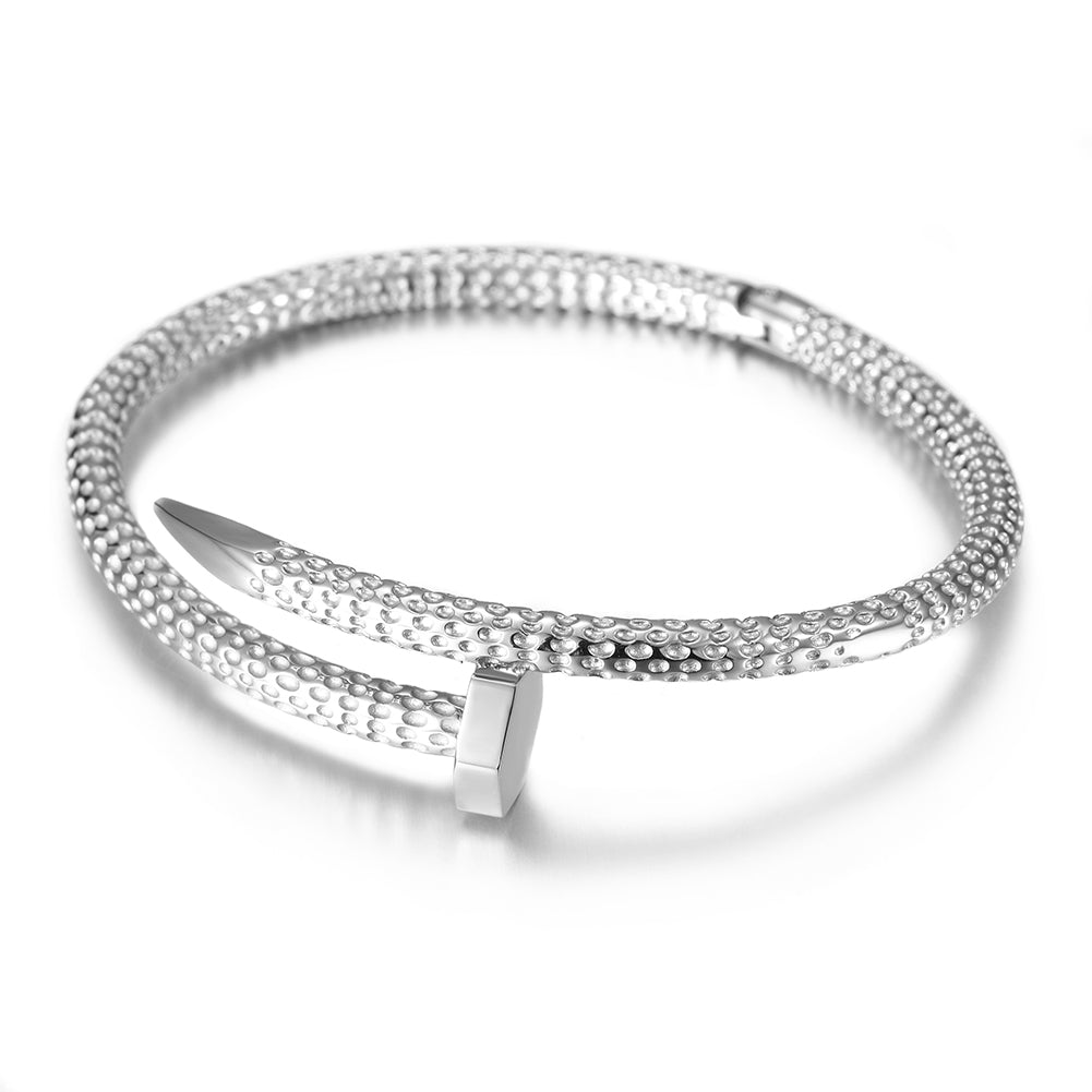 Circular spiral nail bracelet-NSB1677STM