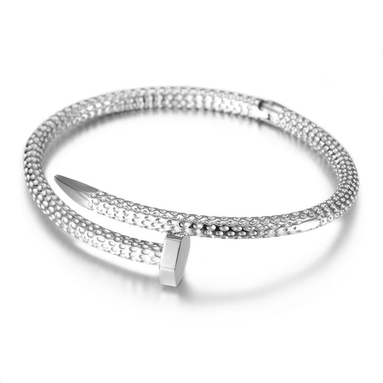 Circular spiral nail bracelet-NSB1677STM