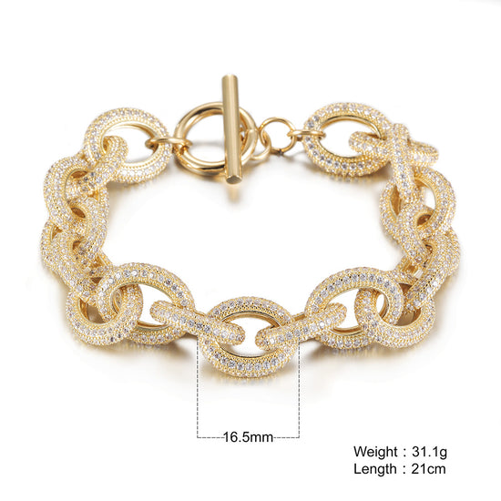 Interlocking full diamond bracelet-NSB1685ST