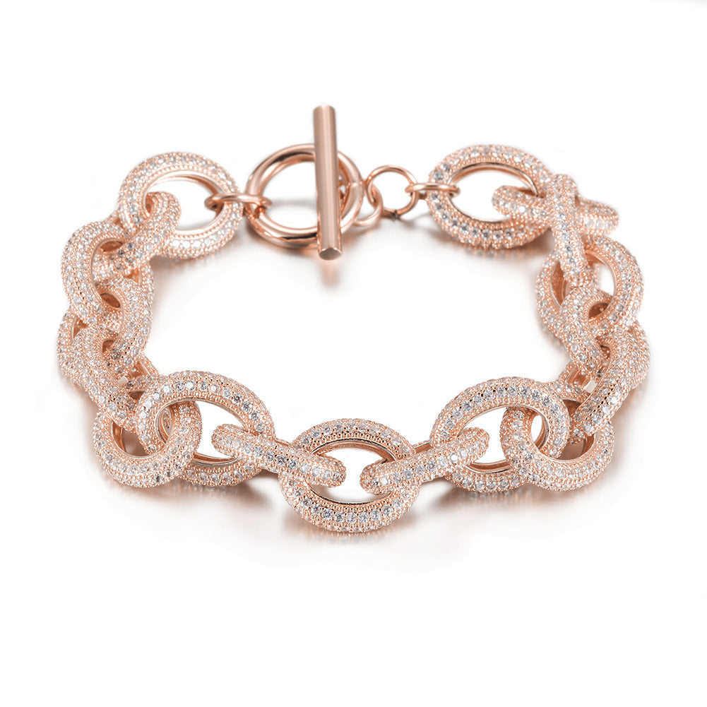 Interlocking full diamond bracelet-NSB1685ST