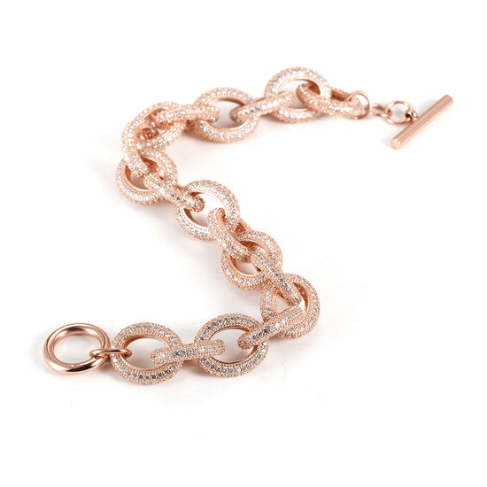 Interlocking full diamond bracelet-NSB1685ST