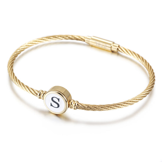 Cable Creative Letter Bracelet-NSB1690STGC-A