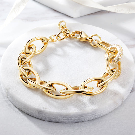 Interlocking smooth bracelet-NSB1698ST