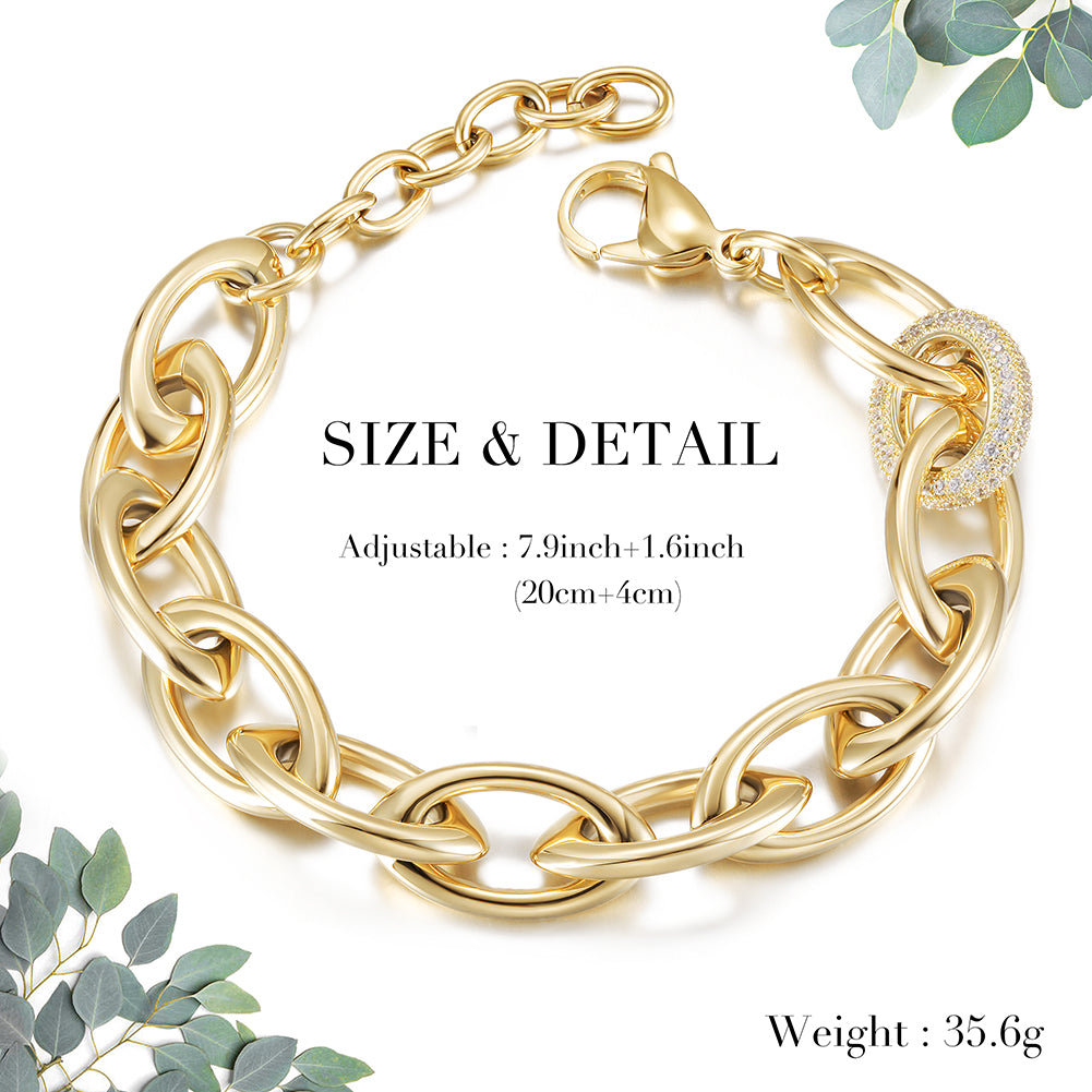 Interlocking smooth bracelet-NSB1698ST