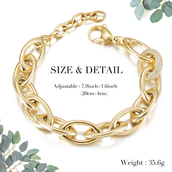 Interlocking smooth bracelet-NSB1698ST