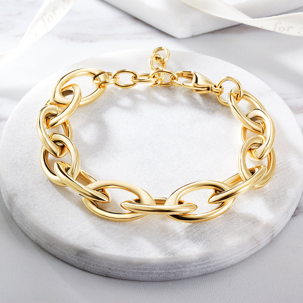 Interlocking smooth bracelet-NSB1698ST