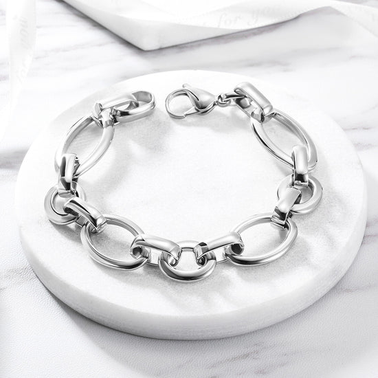 Interlocking stainless steel bracelet-NSB1702ST