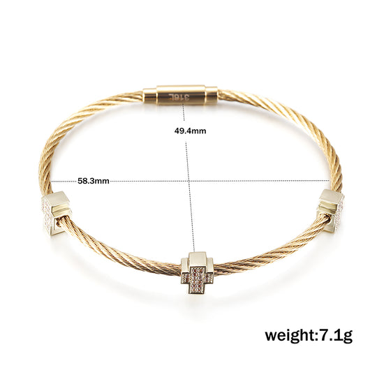 Cable Design Feel Bracelet-NSB1710ST