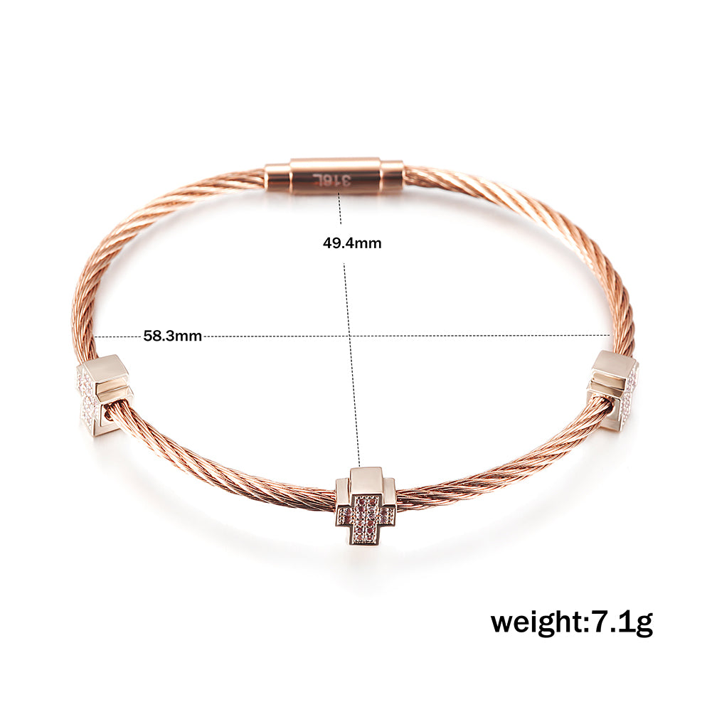 Cable Design Feel Bracelet-NSB1710ST