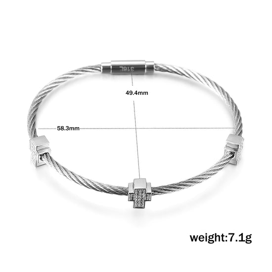 Cable Design Feel Bracelet-NSB1710ST