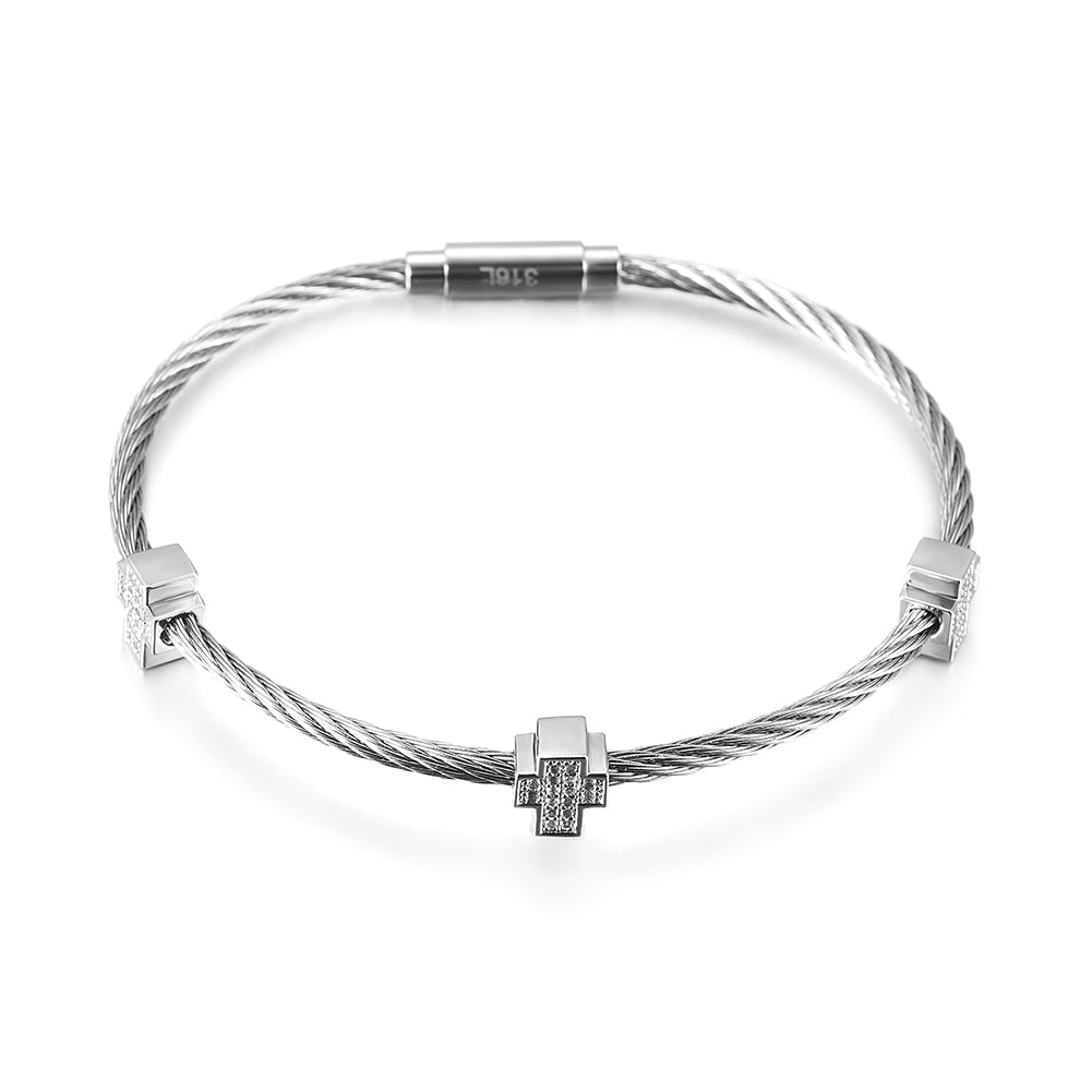 Cable Design Feel Bracelet-NSB1710ST