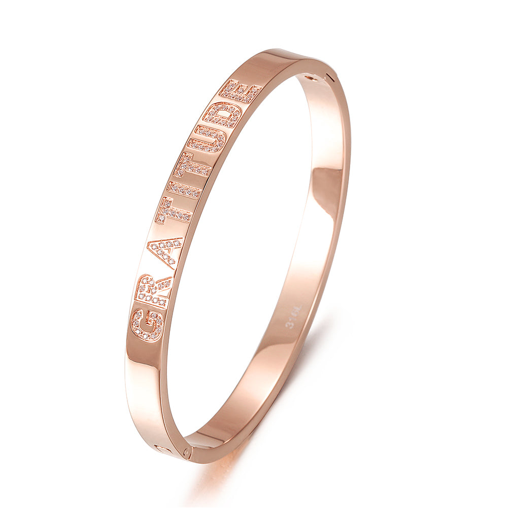 Circular letter carved bracelet-NSB1718ST