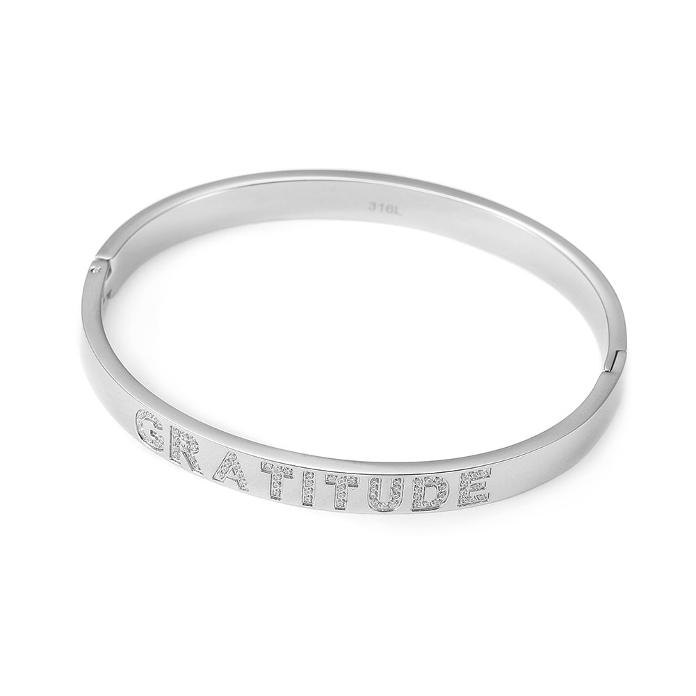 Circular letter carved bracelet-NSB1718ST