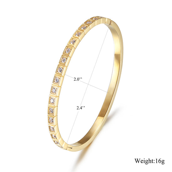 Round Half Zircon Bracelet-NSB1732STGCZD