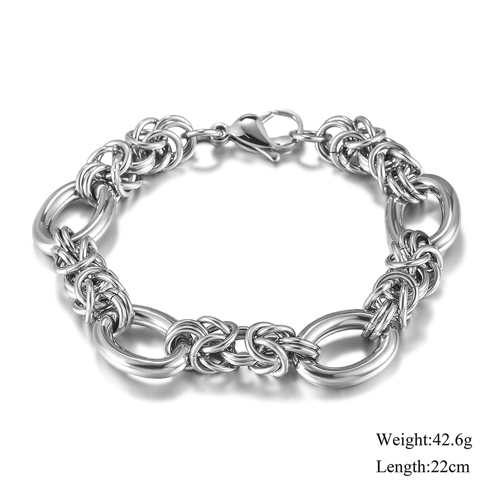 Silver interlocking bracelet-NSB1747STWG