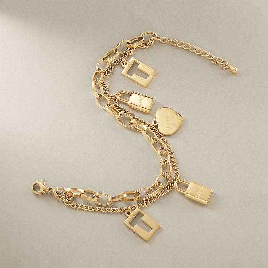 Gold variety pendant bracelet-NSB1751STGC