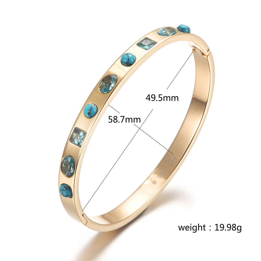 Circular Sapphire Bracelet-NSB1760STGCZD-D