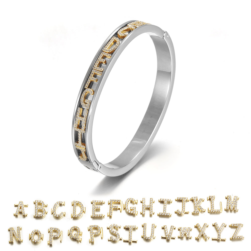 Circular letter bracelet-NSB1768ST