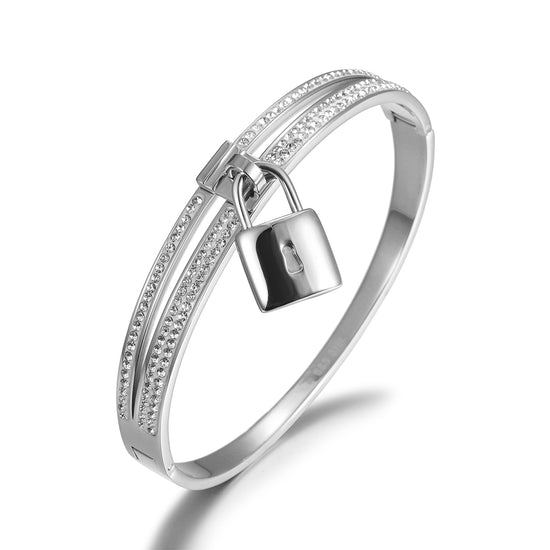 Lock zircon bracelet-NSB1778ST