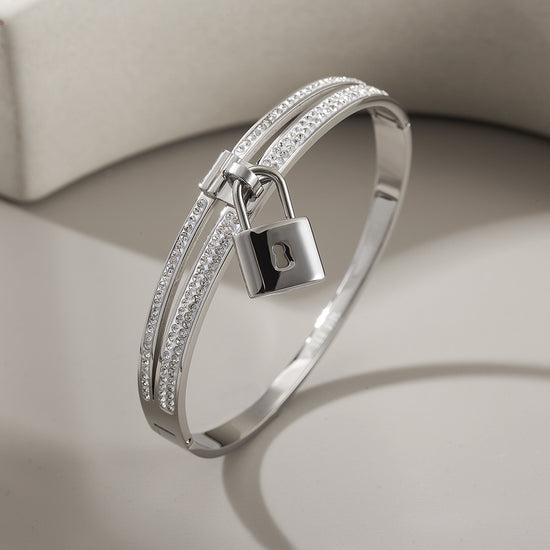 Lock zircon bracelet-NSB1778ST