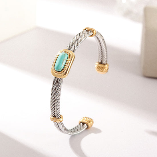 C-type cable gemstone bracelet-NSB1801ST