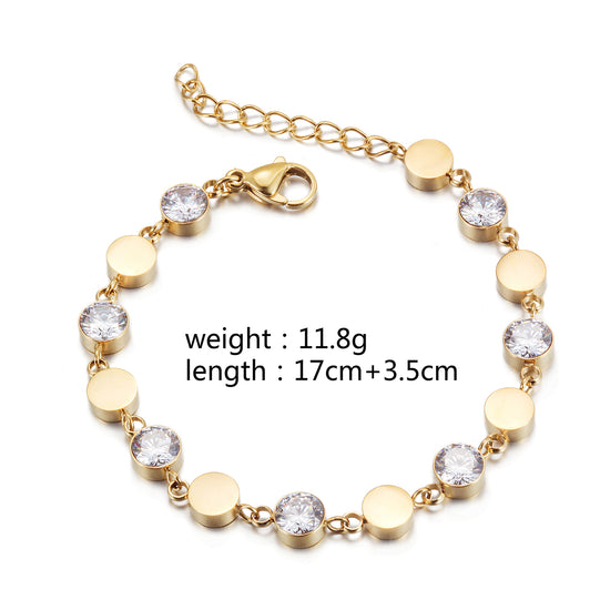 Intercolor gemstone bracelet-NSB1804STGCZD