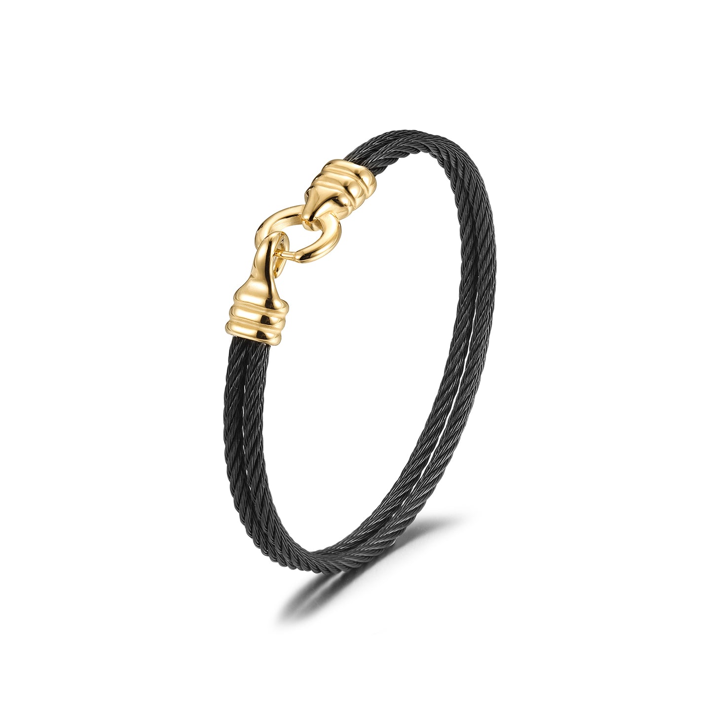 Double layer cable bracelet-NSB1806STSCGC