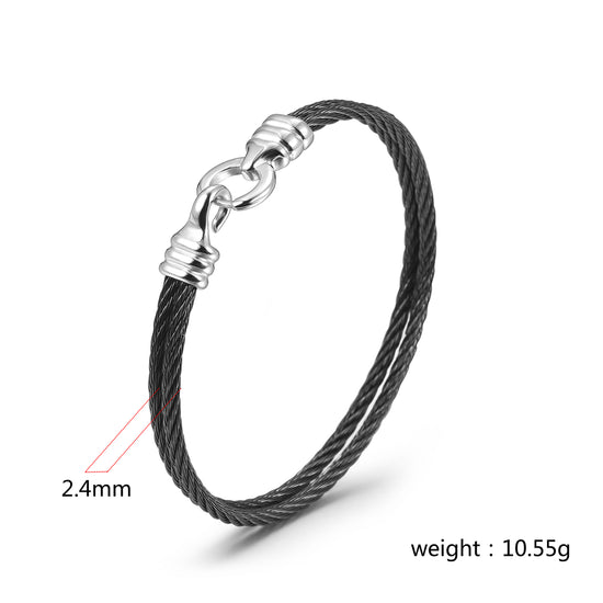 Double layer cable bracelet-NSB1806STSCWG