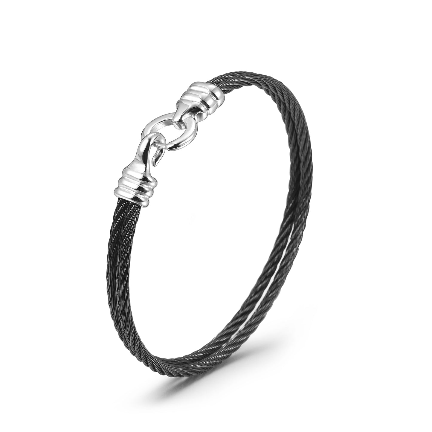 Double layer cable bracelet-NSB1806STSCWG