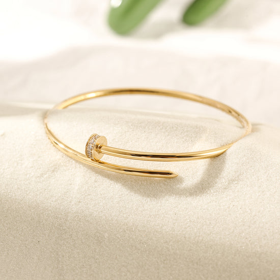 Circular smooth bracelet-NSB1813STGCZD