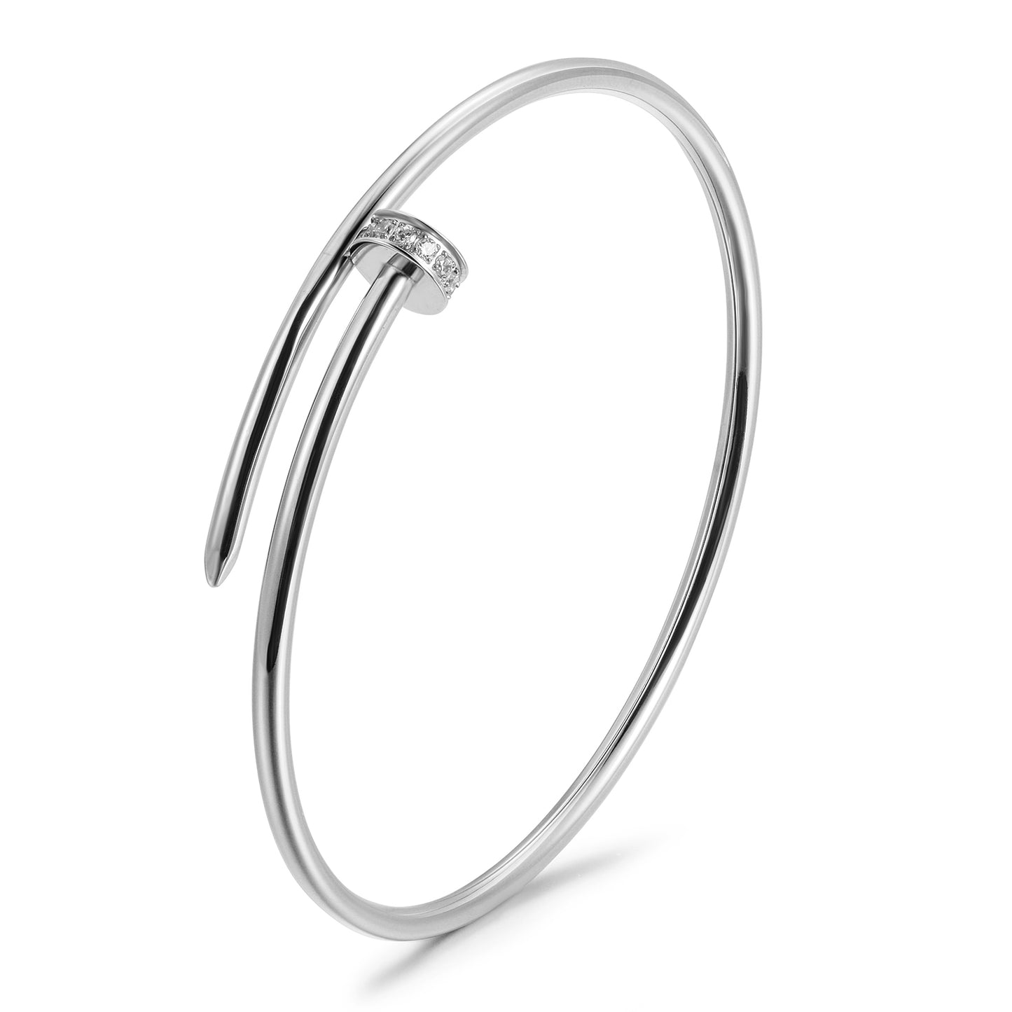 Circular smooth bracelet-NSB1813STWGZD