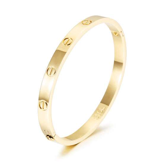 Circular smooth surface pounding bracelet-NSB1820ST-L