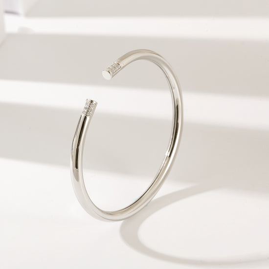 Stainless steel C-shaped smooth surface bracelet-NSB1824STWGZD